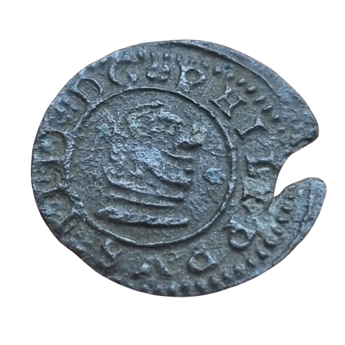Felipe IV Burgos 4 maravedís 1663. El 3 girado. HISPANIARVN (Letra N en leyenda). J&S. M-34. MBC-