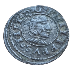 Felipe IV Burgos 8 maravedís 1662. Muy rara. Leyenda HISIPANIARVM. J&S M-15.  MBC-/MBC