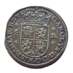 CARLOS II SEGOVIA 2 REALES 1687. Tipo MARIA. Rara