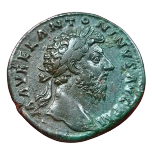 Imperio Romano. Marco Aurelio. Sestercio. Rev: TRPX VIII IMP II COS III. Ae. Peso: 22,07gr. MBC
