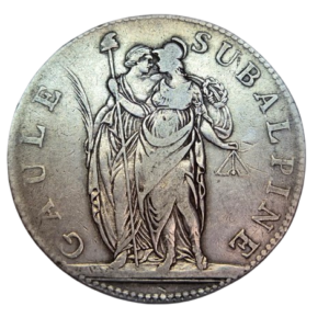 ITALIA. Galia Subalpina. ERIDANIA. 5 FRANCOS. An.9. Ag. Peso: 24,58gr. MBC