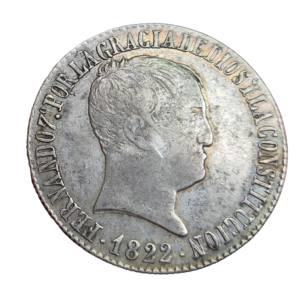 Fernando VII Sevilla RD 20 reales 1822. Ag. MBC
