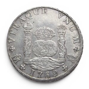 Carlos III. México MF. 8 reales 1769. Ag. Peso: 27 gr. MBC+