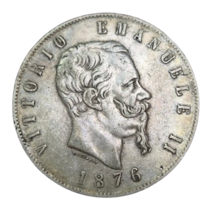 Italia. Vittorio Emanuele II. 5 liras. 1876. Roma. Ag. 24,89 g. MBC