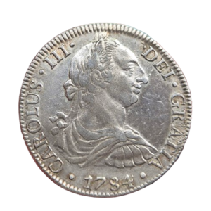 Carlos III. México FM. 8 reales 1784. Ag. Peso: 26,92 gr. MBC+/EBC-