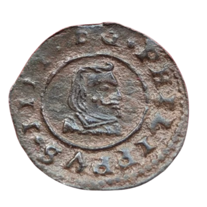 Felipe IV. Granada N. 4 maravedís 1663. Valor bajo castillo. MBC