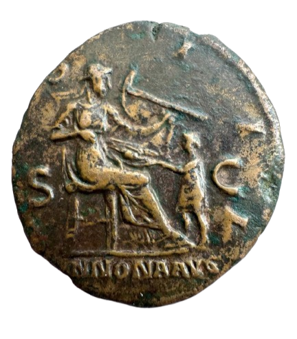 Imperio Romano. Adriano. AS Reverso: ANNONA AVGVSTA. Ae. Peso: 11,12gr. Rara. MBC - Imagen 2