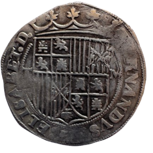 Reyes Católicos. Toledo T M. 1 real. Ag. Peso: 3,3 gr.  MBC