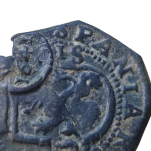 Felipe III. Burgos B. 8 maravedís 1618. Error en fecha, el 8 es una S
