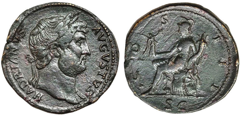 Imperio Romano. Adriano. Sestercio. COS III Ae Peso: 25,72 gr. Bonito MBC - Imagen 3