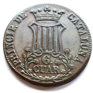 Isabel 2ª Cataluña. 6 cuartos 1837