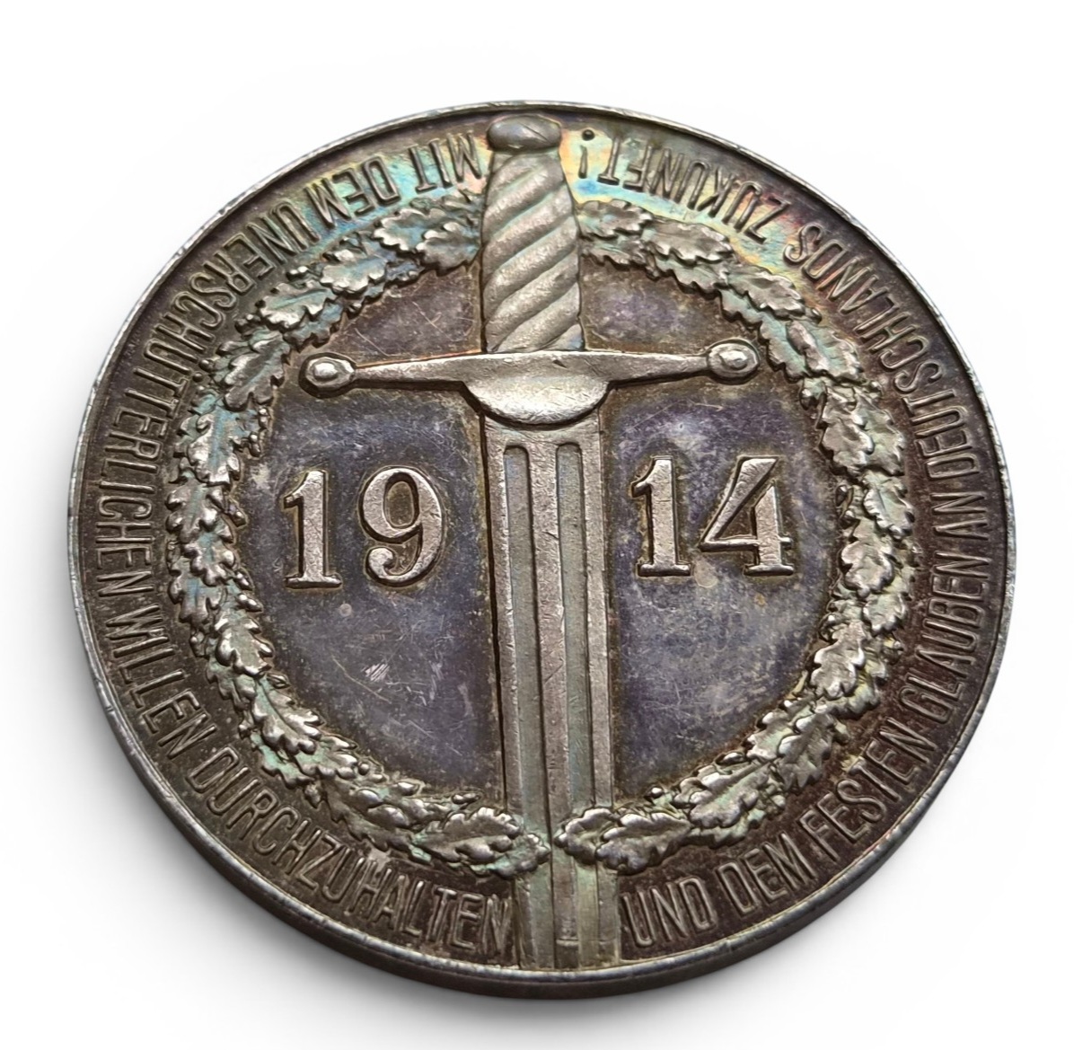 Alemania / Imperio. Guillermo II. Medalla. Año 1914. Ag. Peso:18.2 gr. SC pátina. Brillo original - Imagen 3