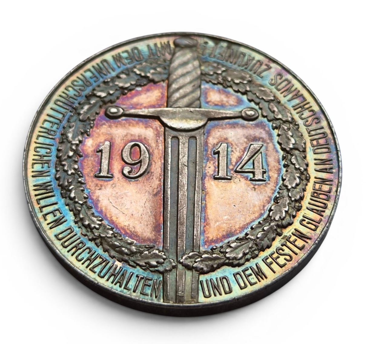 Alemania / Imperio. Guillermo II. Medalla. Año 1914. Ag. Peso:18.2 gr. SC pátina. Brillo original