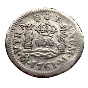 Carlos III. México M. 1/2 real Columnario. 1761. Ag. Peso: 1.6 gr MBC+