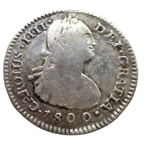 Carlos IV. Guatemala M. 1 real 1800. Rara. Ag. Peso:3.3 gr. MBC